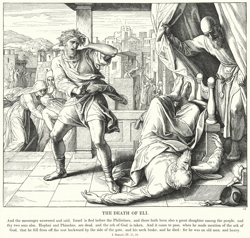 Elis død (gravering) af Julius (after) Schnorr von Carolsfeld