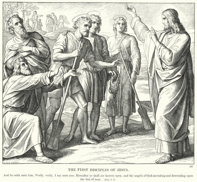 Jesu første disciple (gravering) af Julius (after) Schnorr von Carolsfeld