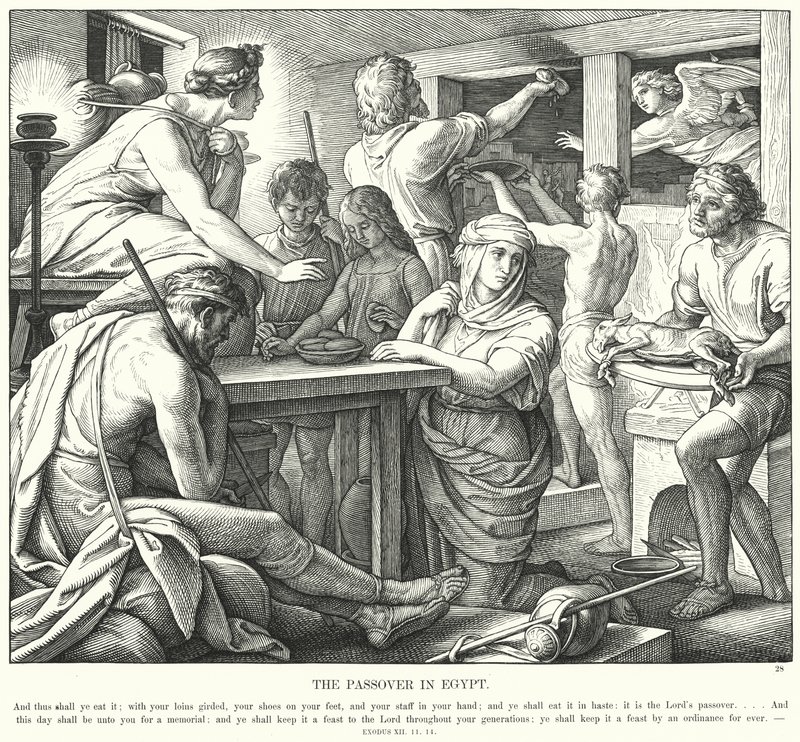 Påsken i Egypten (gravering) af Julius (after) Schnorr von Carolsfeld