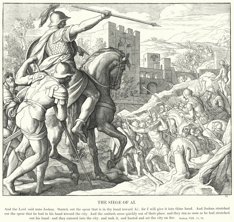 The Siege of Ai (gravering) af Julius (after) Schnorr von Carolsfeld