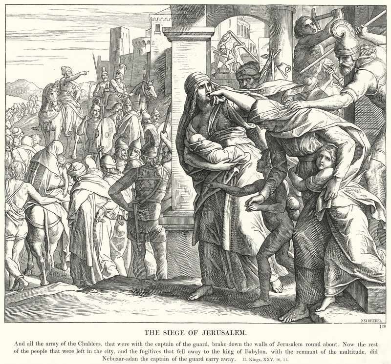 Belejringen af Jerusalem (gravering) af Julius (after) Schnorr von Carolsfeld