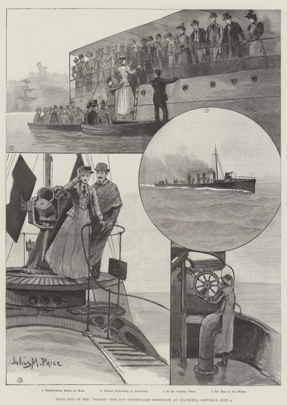 Prøvetur af Hornet, New Torpedo-Boat Destroyer, ved Gravesend, lørdag den 9. juni af Julius Mandes Price
