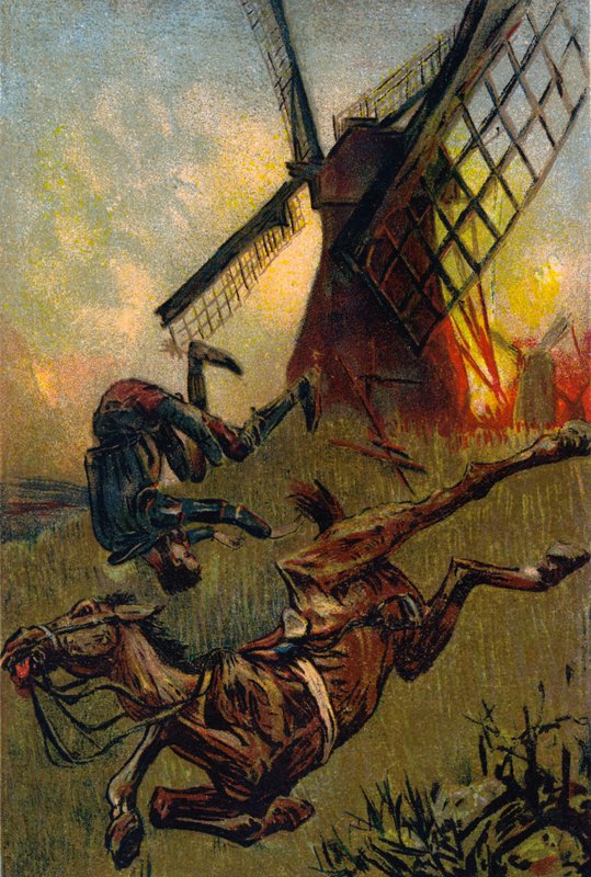 Illustration til Don Quixote af Julius Schlattmann