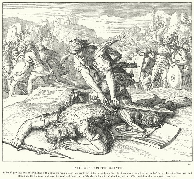 David overvinder Goliat af Julius Schnorr von Carolsfeld