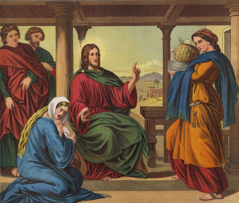 Jesus i Marthas hus af Julius Schnorr von Carolsfeld