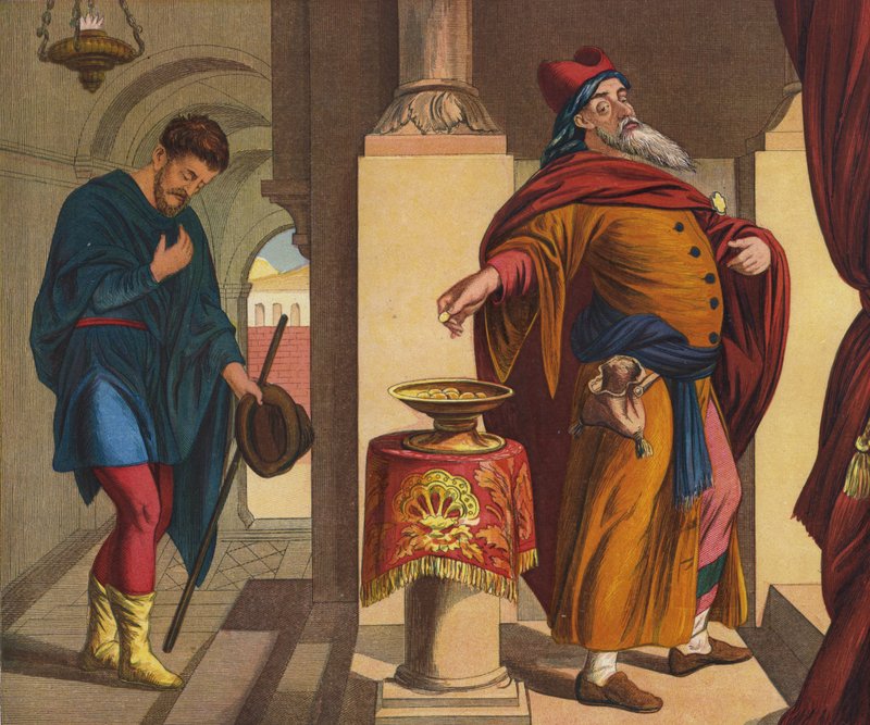 Farisæeren og Tolderen af Julius Schnorr von Carolsfeld