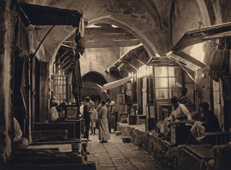 Jerusalem, Bazar (s/h foto) af Karl Grober