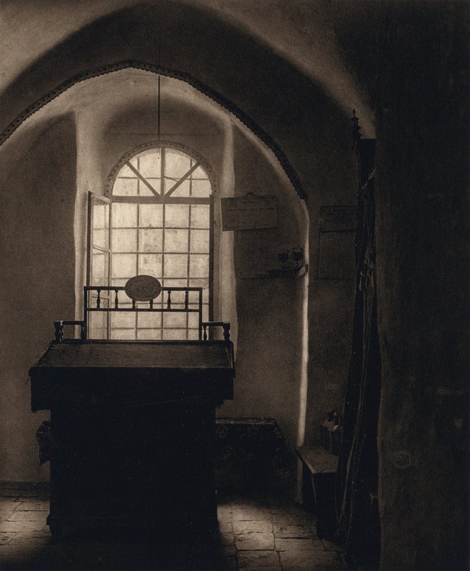 Jerusalem, lille synagoge på jødernes græd sted (b/w foto) af Karl Grober