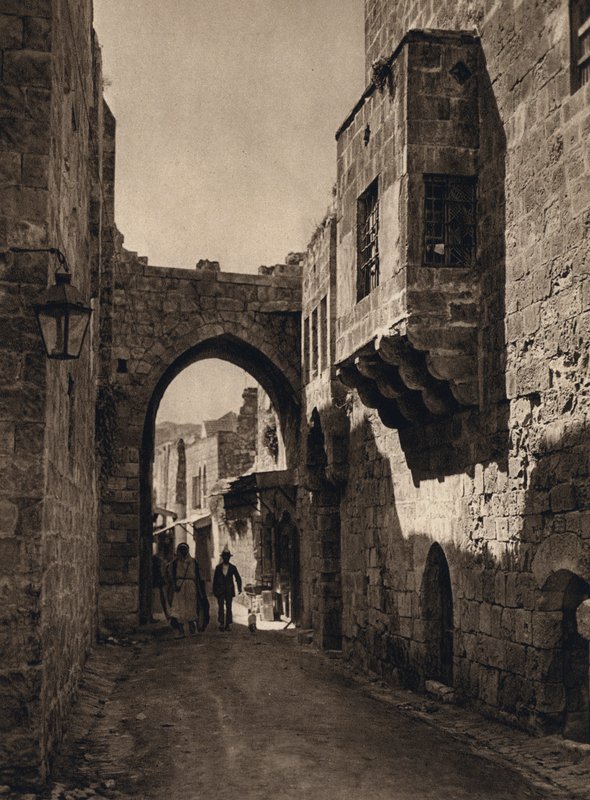 Jerusalem, gadebillede (s/h-billede) af Karl Grober