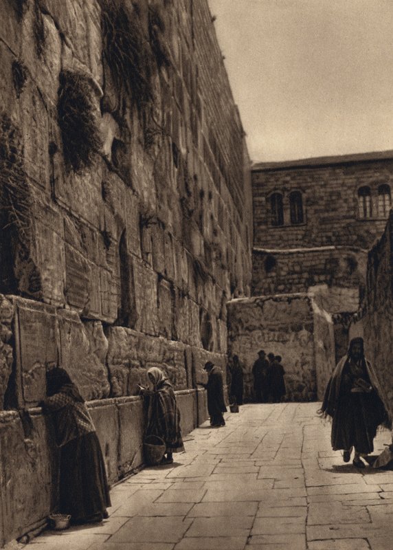 Jerusalem, Jødernes Klagested (s/h foto) af Karl Grober