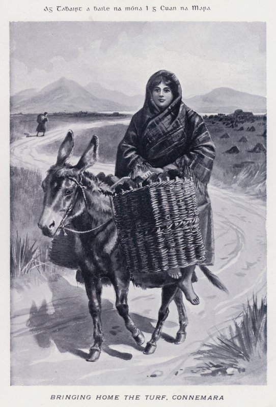 Bringing Home the Turf, Connemara (s/h-billede) af Karl Karlovich Piratsky