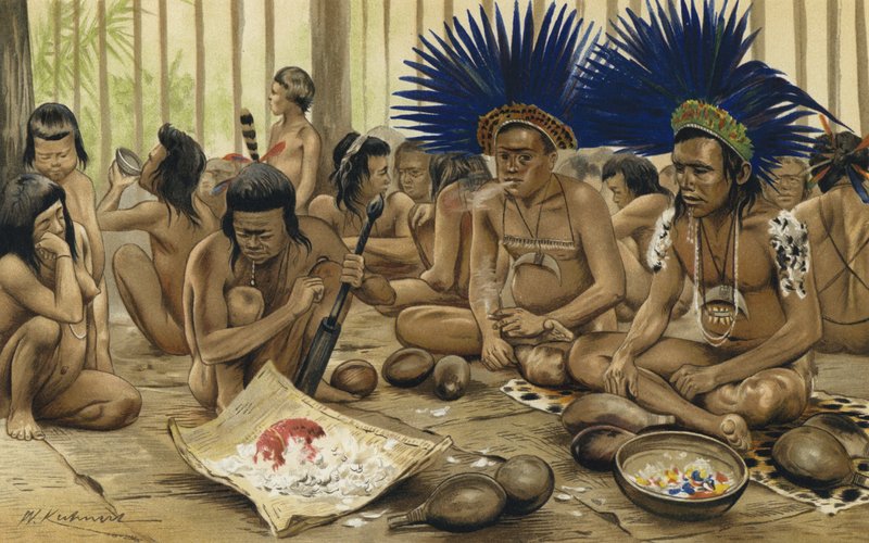 Festival for de døde af Bororo-indianerne i det centrale Brasilien af Karl Von den Steinen