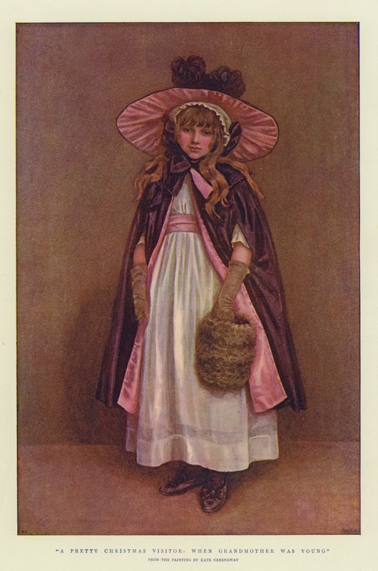 En smuk julegæst, da bedstemor var ung (chromolitho) af Kate Greenaway