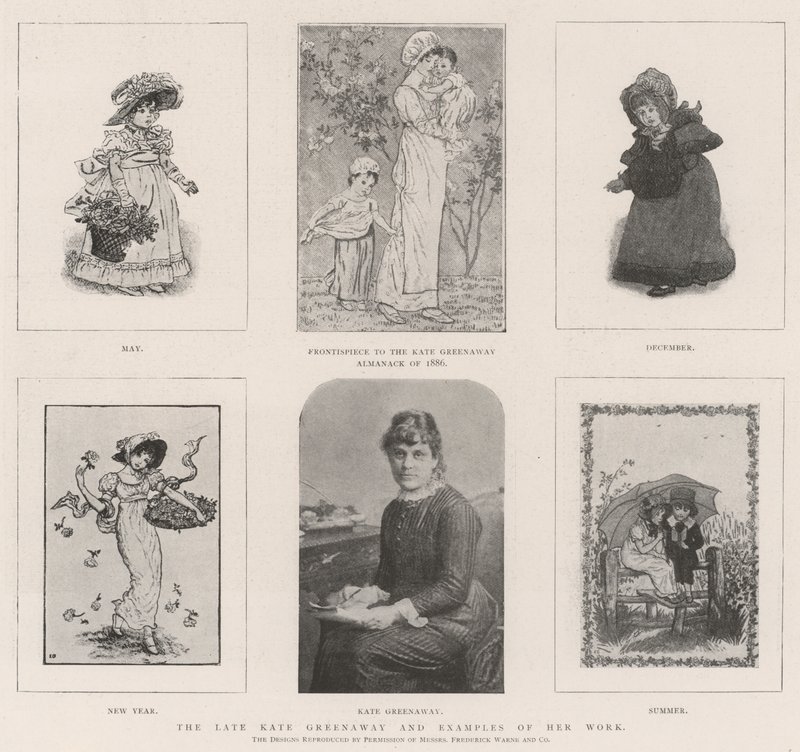 Den afdøde Kate Greenaway og eksempler på hendes arbejde af Kate Greenaway