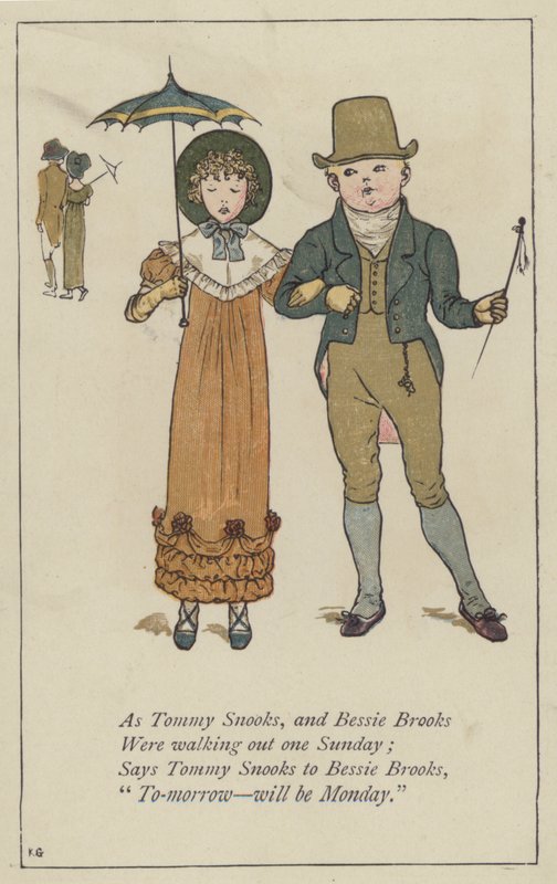 Som Tommy Snooks og Bessie Brooks (Color Litho) af Kate (after) Greenaway
