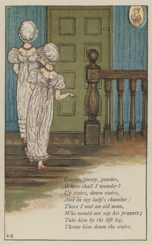 Gåseagtig, gåseagtig, gander (farve litho) af Kate (after) Greenaway