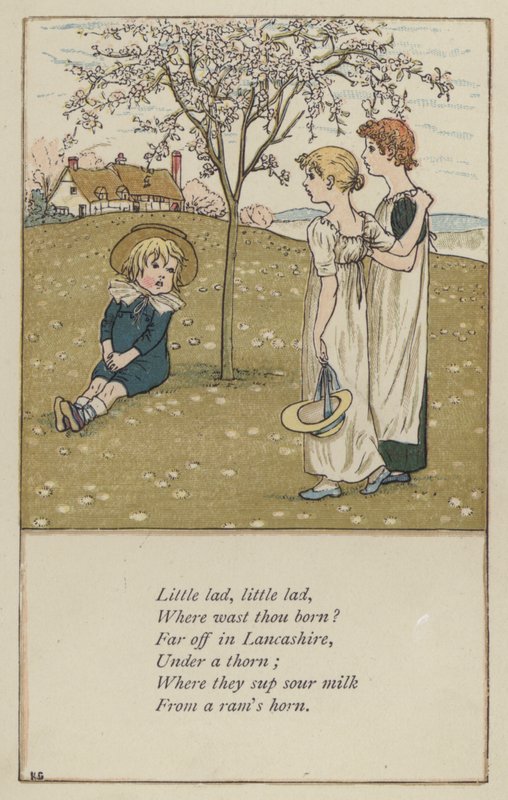 Lille dreng, lille dreng (farve litho) af Kate (after) Greenaway