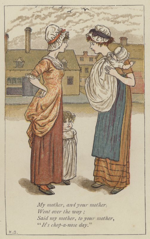 Min mor og din mor (farve litho) af Kate (after) Greenaway