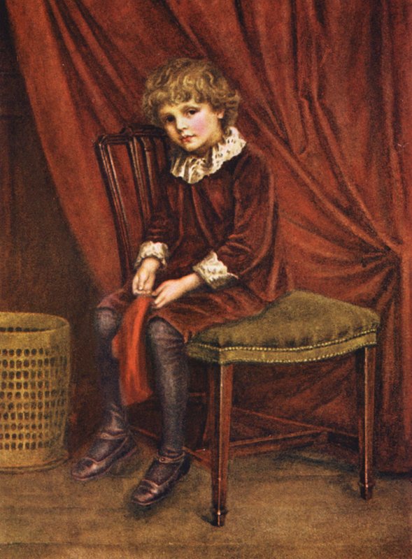 Den røde dreng (farvelitografi) af Kate (after) Greenaway