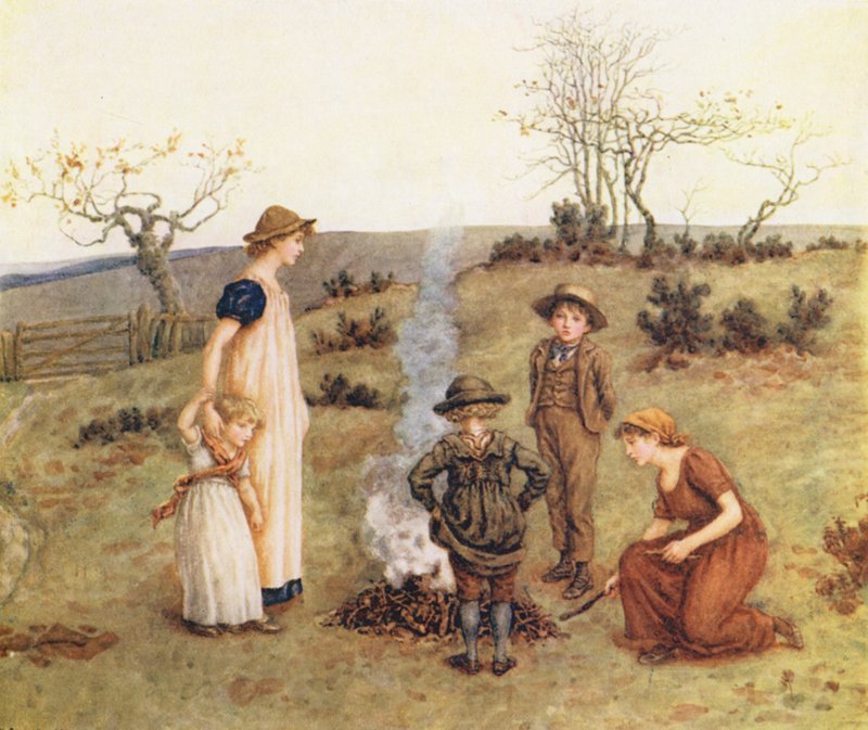 Pindebrænde (farvelitografi) af Kate (after) Greenaway