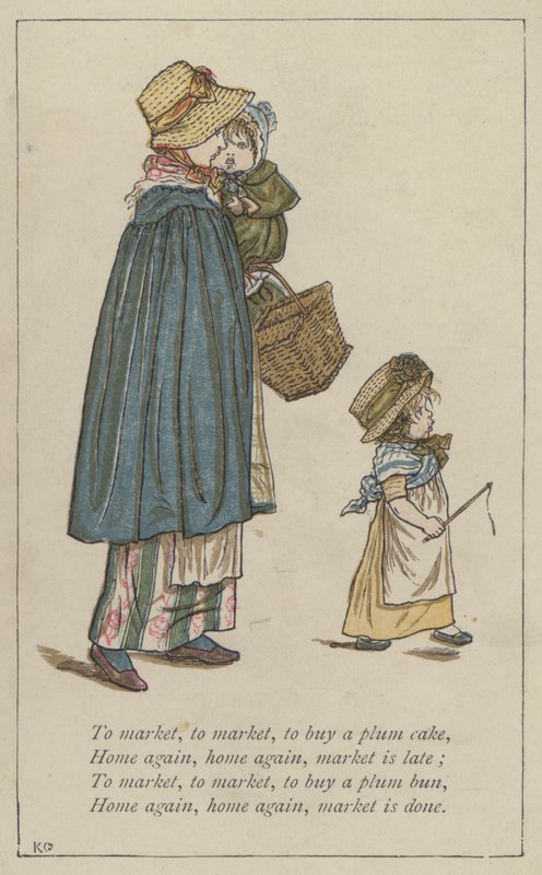 At markedsføre, at markedsføre, at købe en blommekage af Kate Greenaway