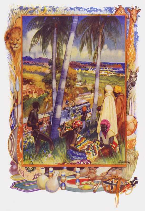 Øst- og Vestafrika (farve litho) af Kenneth Shoesmith