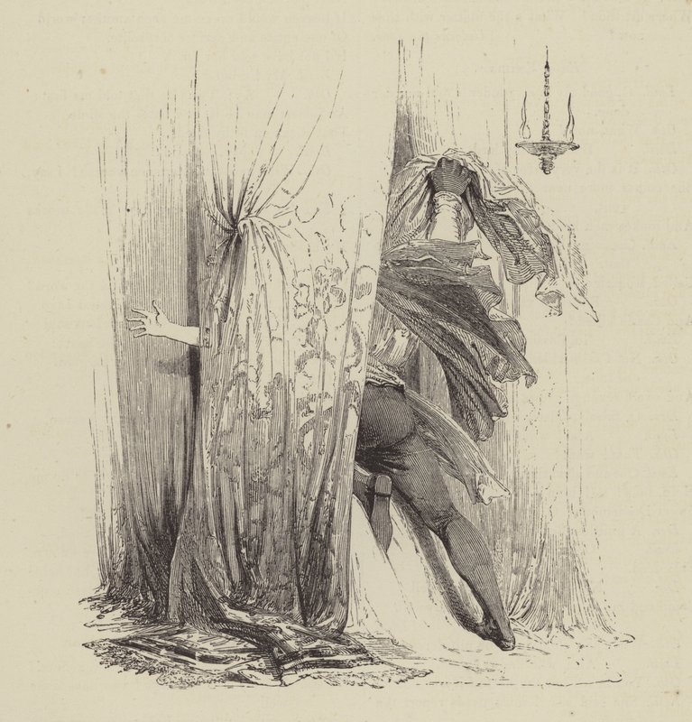 Othello dræber Desdemona, akt IV, Scene II (gravering) af Kenny Meadows