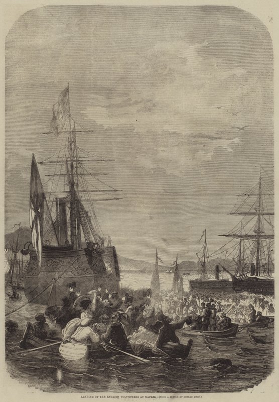 Landgang af de engelske frivillige i Napoli af Konrad Grob