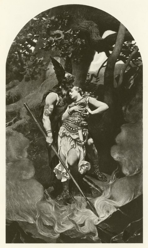 Wotan tager afsked med Brunhild (dybtryk) af Konrad Dielitz