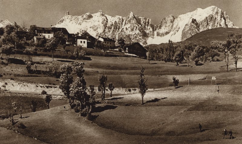Italien: Catena del M Bianco nær Pre St Didier (s/h foto) af Kurt Hielscher