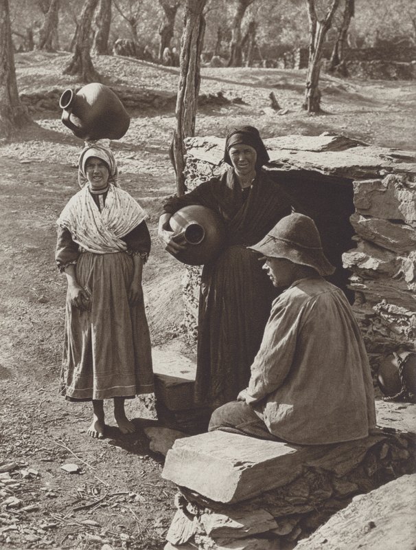Spanien: Hurdanos ved brønden (s/h foto) af Kurt Hielscher