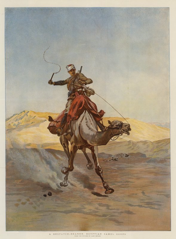 Et afsendelsesbærer egyptisk kamelkorps af Lady Butler