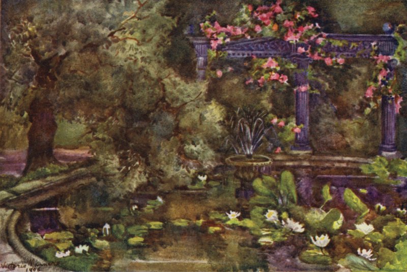 The Garden of Sir Laurence Alma-Tadema, RA (farve litho) af Lady Victoria Marjorie Harriet Manners