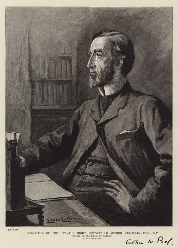 Dagens berømtheder, den højre ærede Arthur Wellesley Peel, MP af Lance Calkin