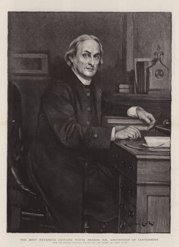 The Most Reverend Edward White Benson, DD, ærkebiskop af Canterbury (gravering) af Lance Calkin