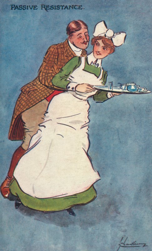 Passiv modstand. (farvelitografi) af Lance Thackeray