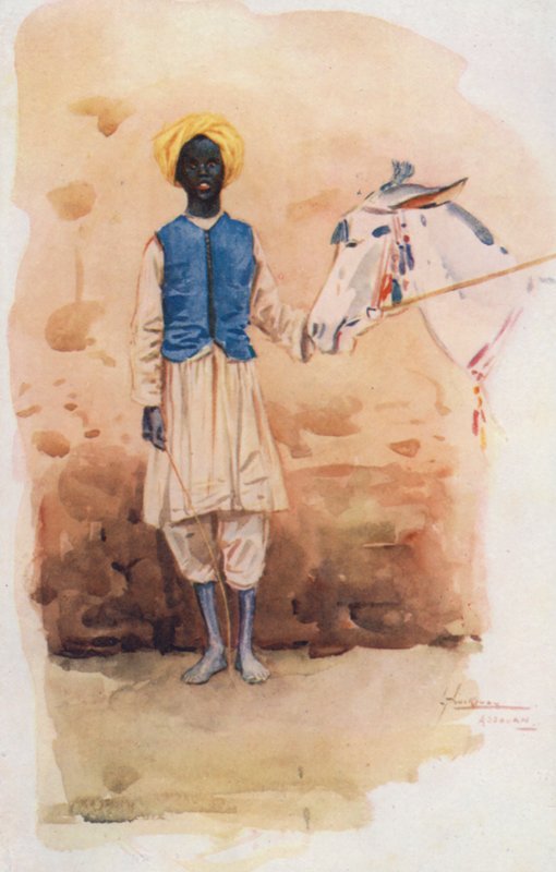 Folk i Egypten: Æseldreng, Hammar (farvelitografi) af Lance Thackeray