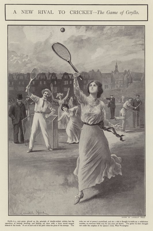 En ny rival til cricket - spillet Grylo (litho) af Lancelot Speed