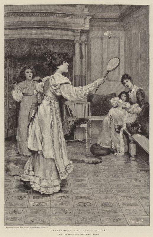 Battledore og fjerbold af Lawrence Alma Tadema