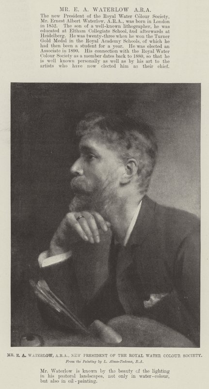 Mr E A Waterlow, ARA, ny præsident for Royal Water Color Society af Lawrence Alma Tadema