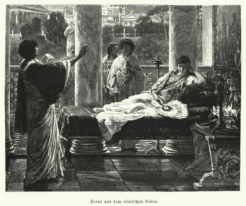 Scene fra livet i det antikke Rom (gravering) af Lawrence (after) Alma Tadema