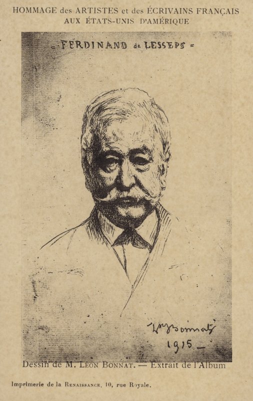 Ferdinand de Lesseps (1805-1894), fransk iværksætter og kanalbygger af Leon Joseph Florentin Bonnat