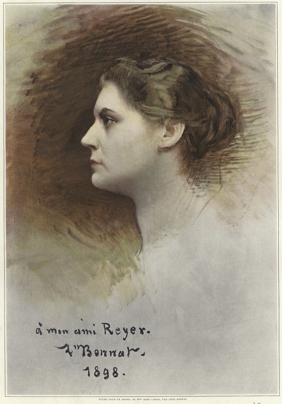 Undersøgelse for en profil af Rose Caron af Leon Joseph Florentin Bonnat