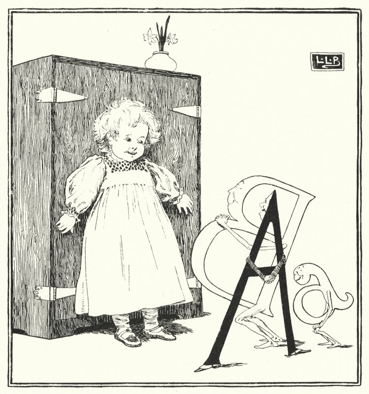 Store A, lille a, hoppende B (gravering) af Leonard Leslie Brooke