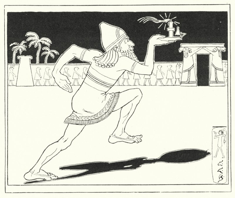 Hvor mange miles er der til Babylon? seks og ti miles (gravering) af Leonard Leslie Brooke