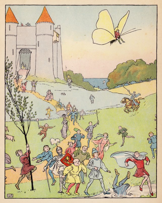 Illustration til Tom Thumb (farvelitografi) af Leonard Leslie Brooke