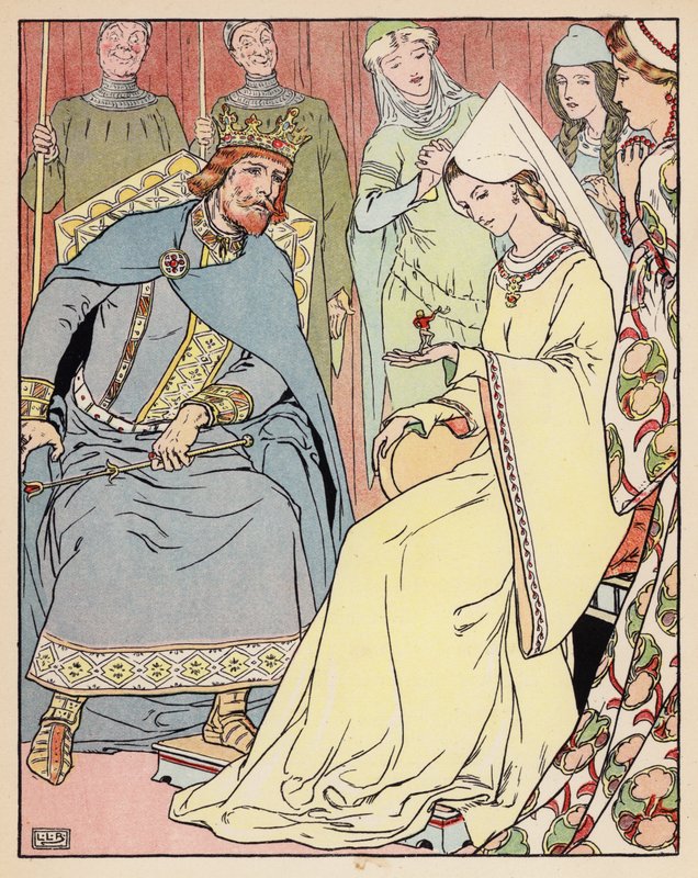 Illustration til Tom Thumb (farvelitografi) af Leonard Leslie Brooke