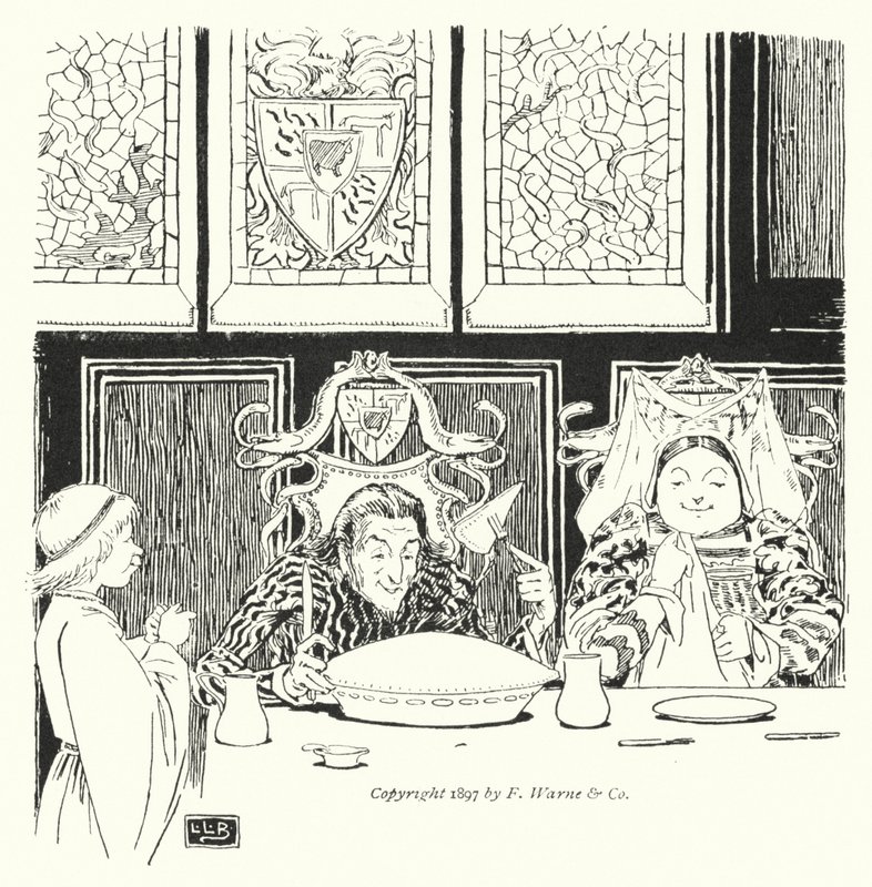 Jack Sprat kunne ikke spise fedt, hans kone kunne ikke spise magert (gravering) af Leonard Leslie Brooke