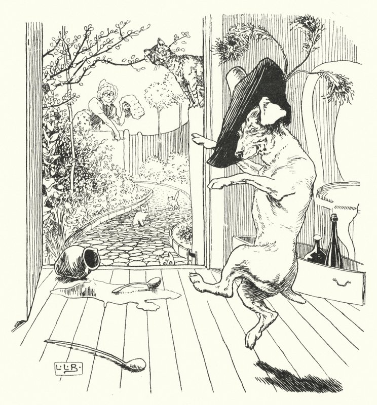 Old Mother Hubbard (gravering) af Leonard Leslie Brooke