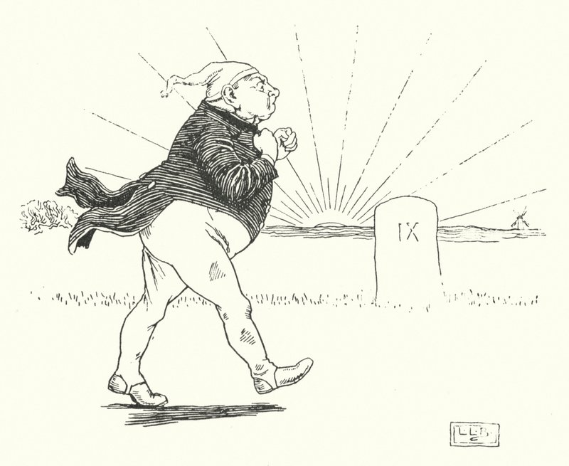 Der var en mand, og han havde intet, og røvere kom for at røve ham (gravering) af Leonard Leslie Brooke